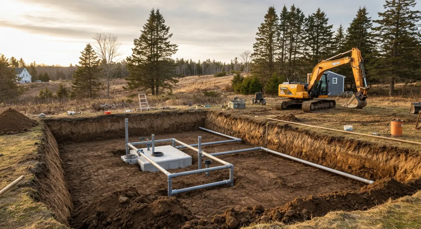 Septic system excavation
