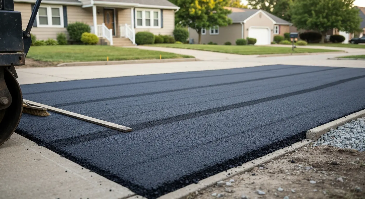 Asphalt driveway installation