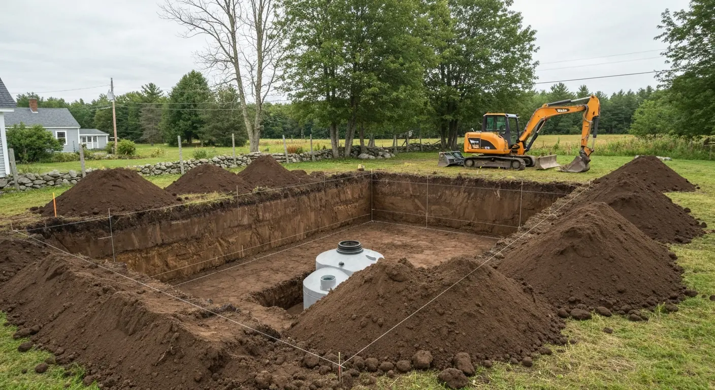 Septic system excavation