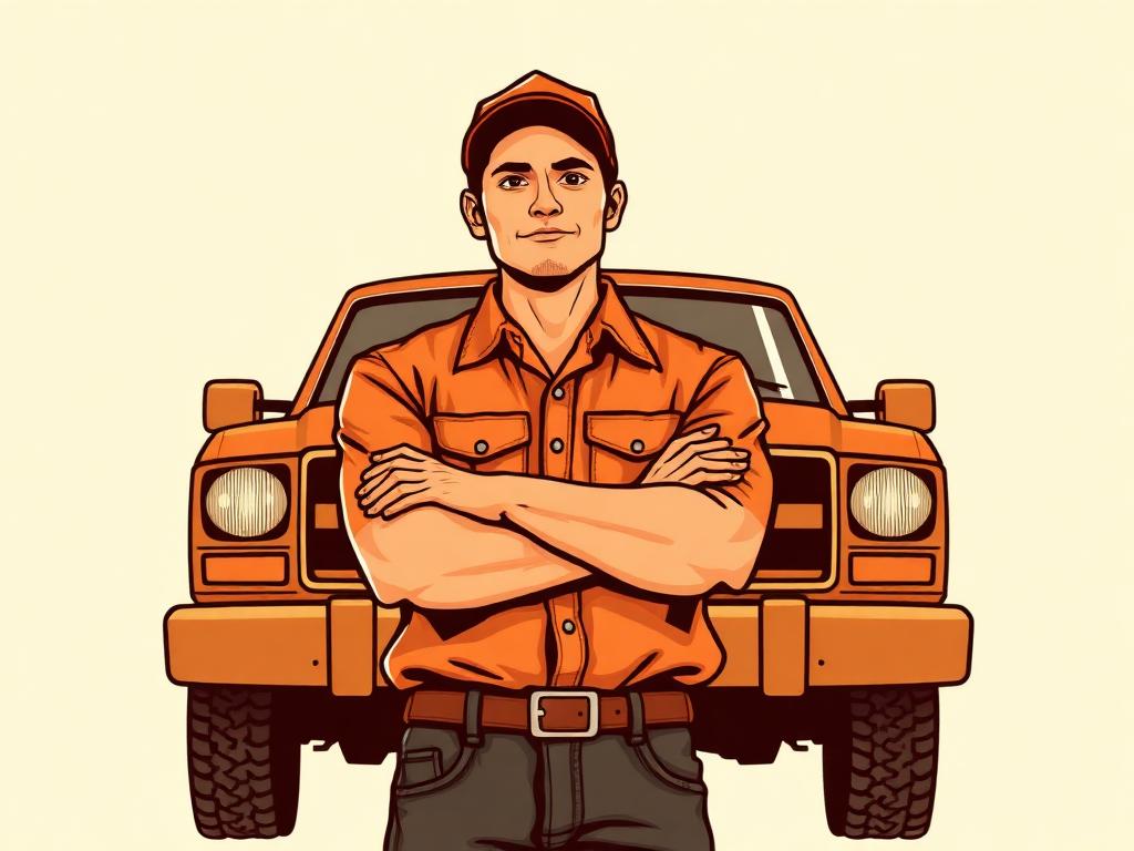Home service business owner standing in front of his truck