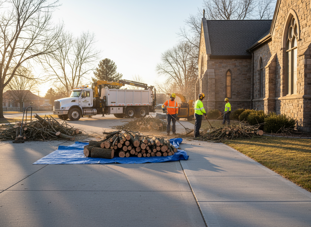 Tree removal and stump grinding in Ogden UT on-site work example - Darrell's Tree Service