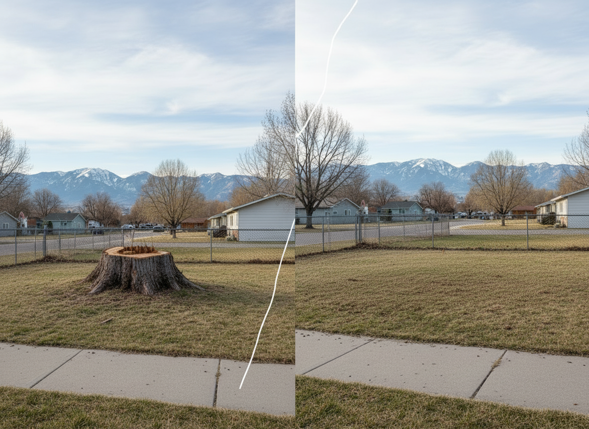 Stump grinding and stump removal in Ogden UT finished results - Darrell's Tree Service