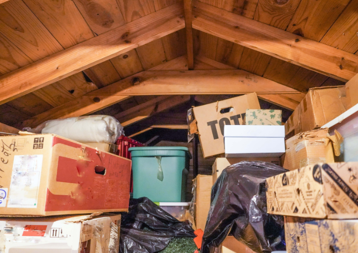 An attic full of stuff and a woman wondering why do I keep things I don’t need anymore