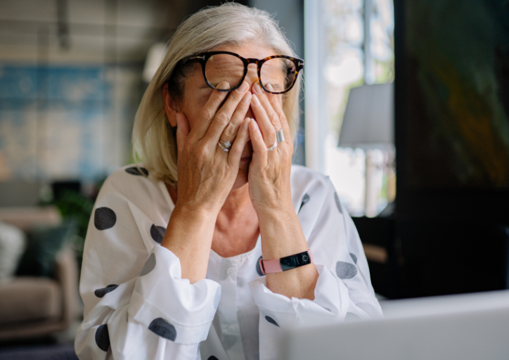 Overwhelmed woman who needs decluttering help Overwhelmed woman who needs decluttering help