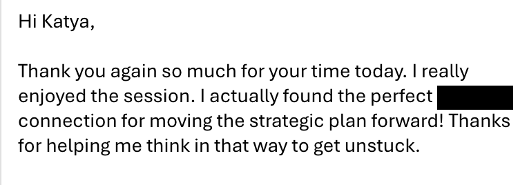 I actually found the perfect connection for moving the strategic plan forward! Thanks for helping me think in that way to get unstuck.