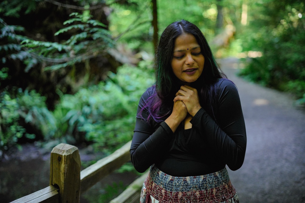 Vaishnavi experiencing bliss in nature
