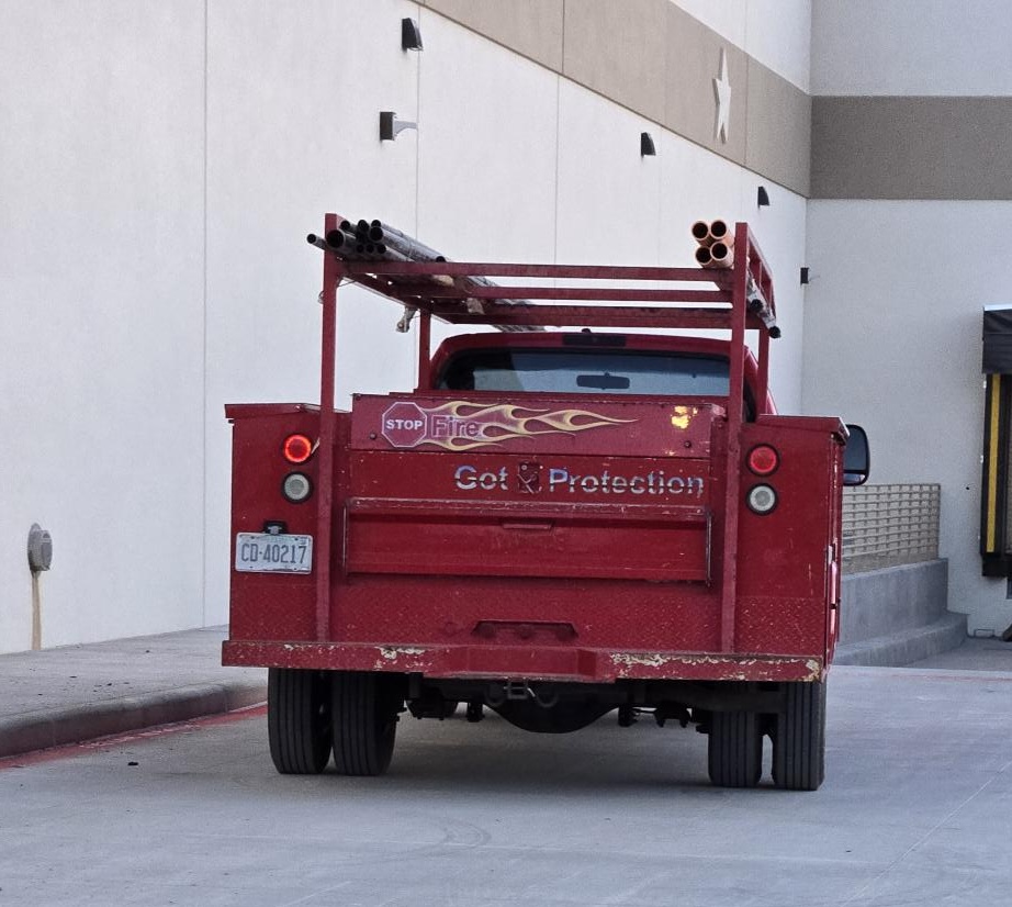 Original Stop Fire truck with the Got Protection? tagline