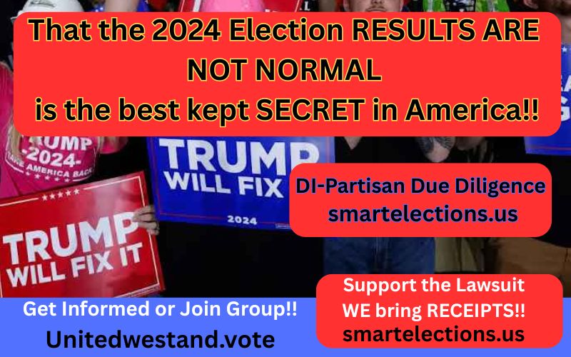 That the 2024 Election RESULTS ARE NOT NORMAL is the best kept SECRET in America!!