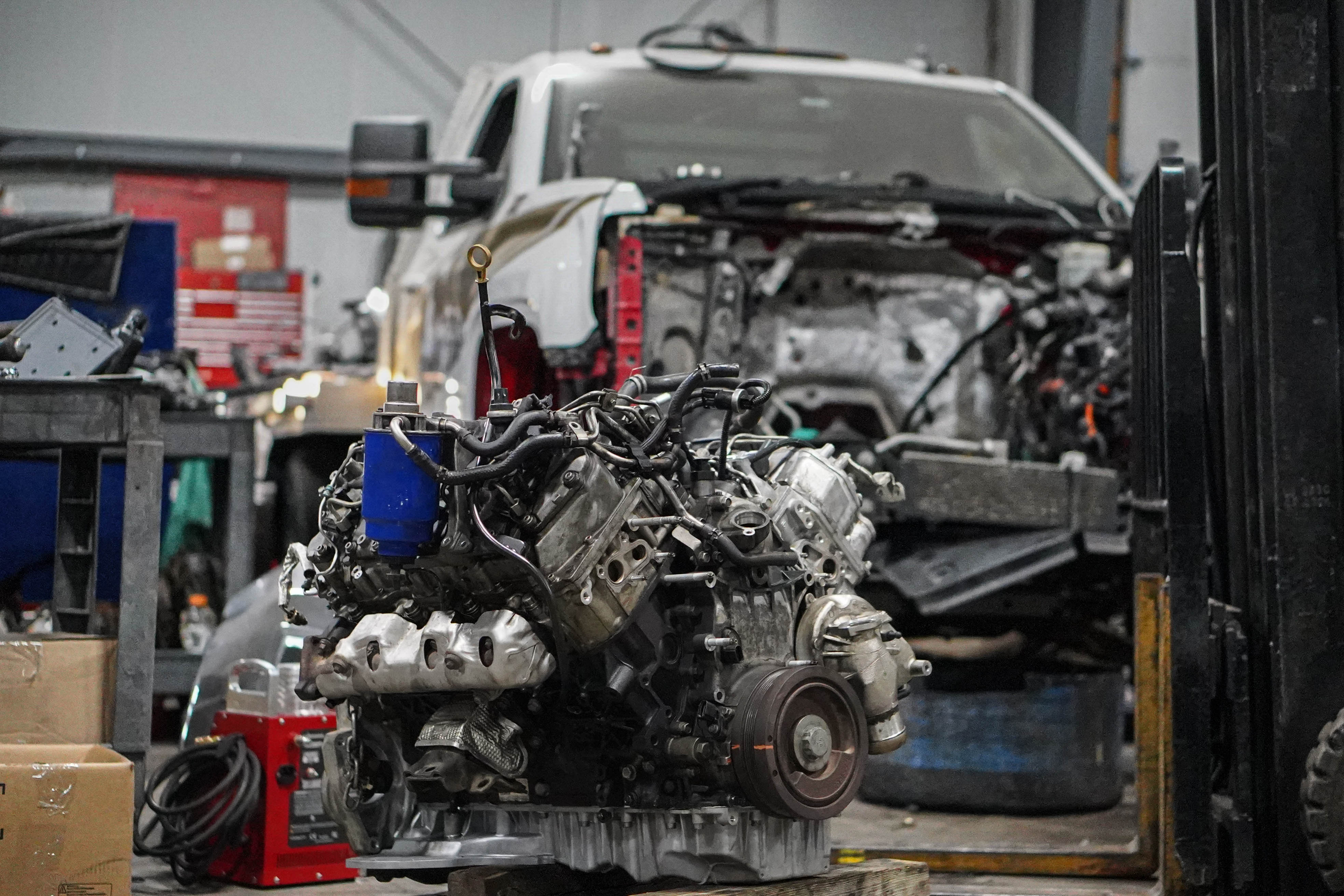 Diesel engine repair on a heavy duty truck in Oak Grove, MO
