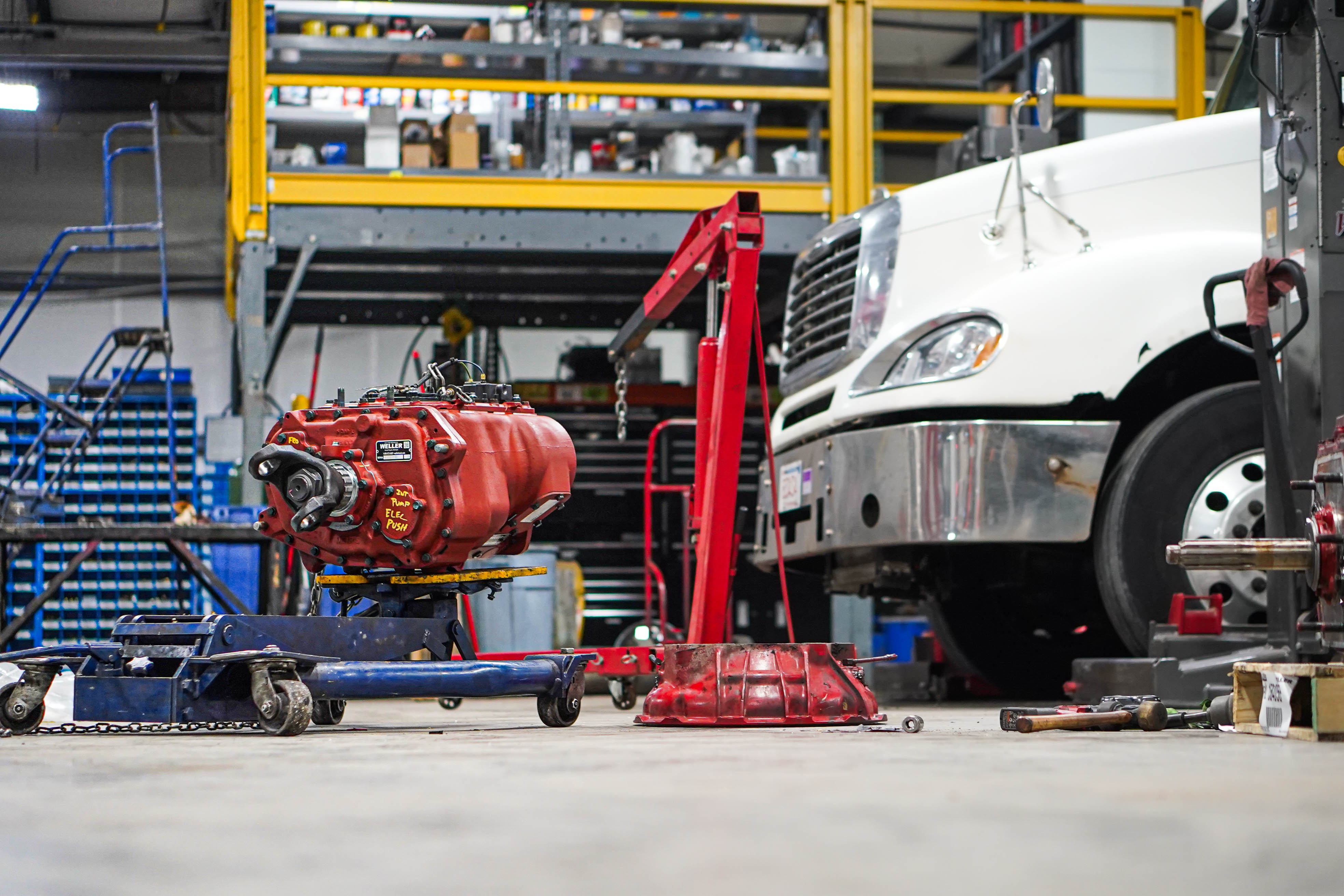 Diesel truck cooling system repair including radiator and water pump