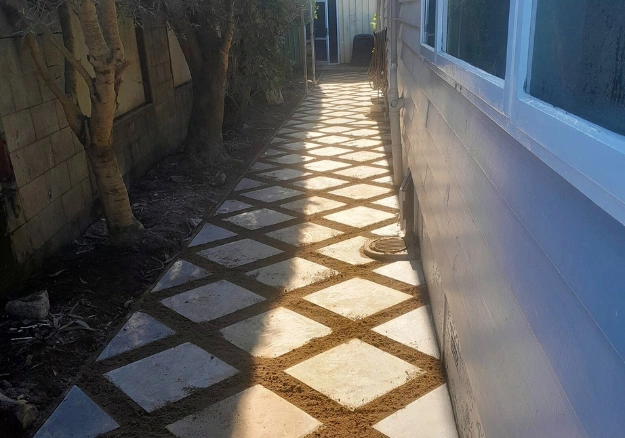 Stone paver installation by Hamilton landscapers