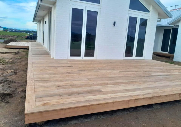 Timber deck installation in Hamilton backyard