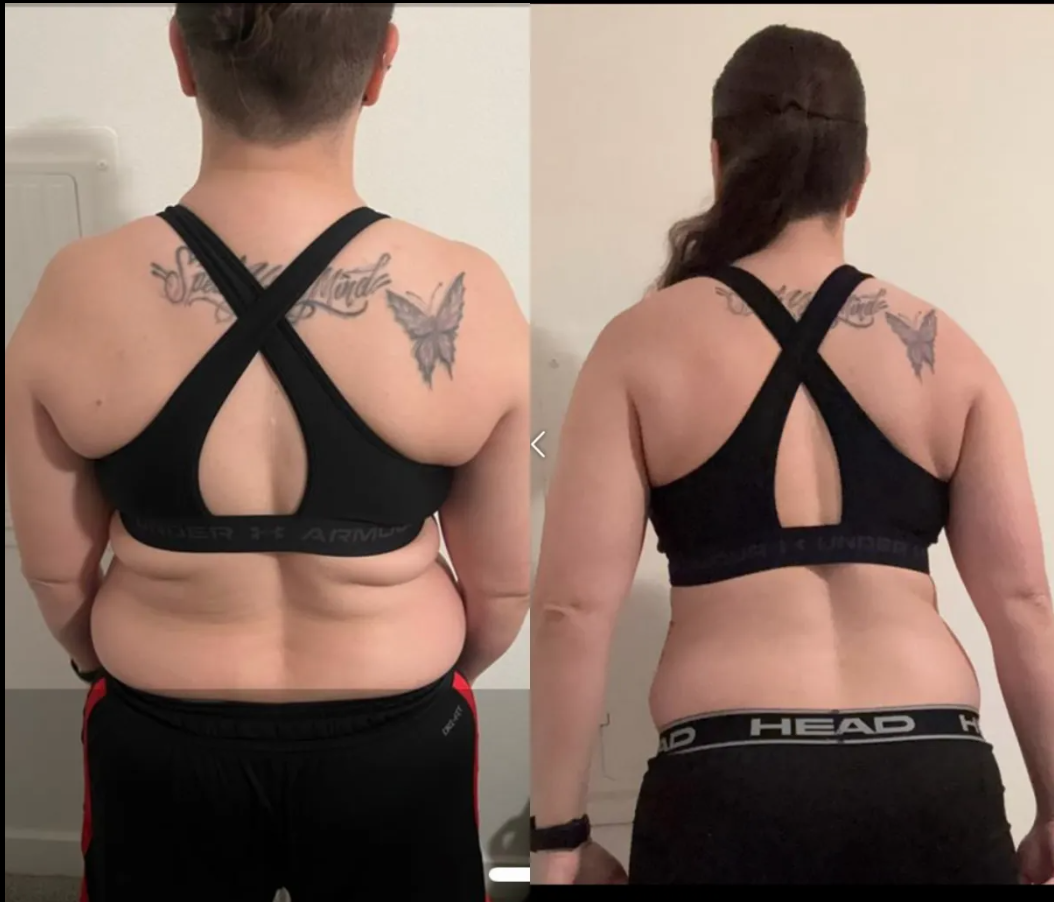 Client back view before and after