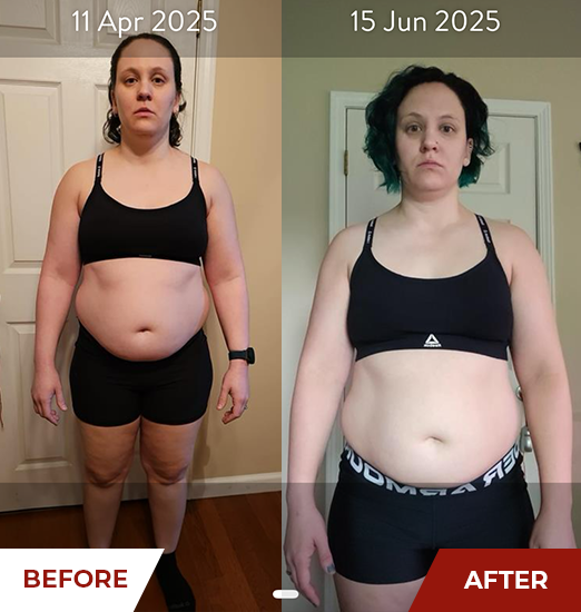 Client front view before and after