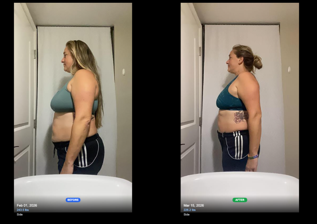 Client side view before and after