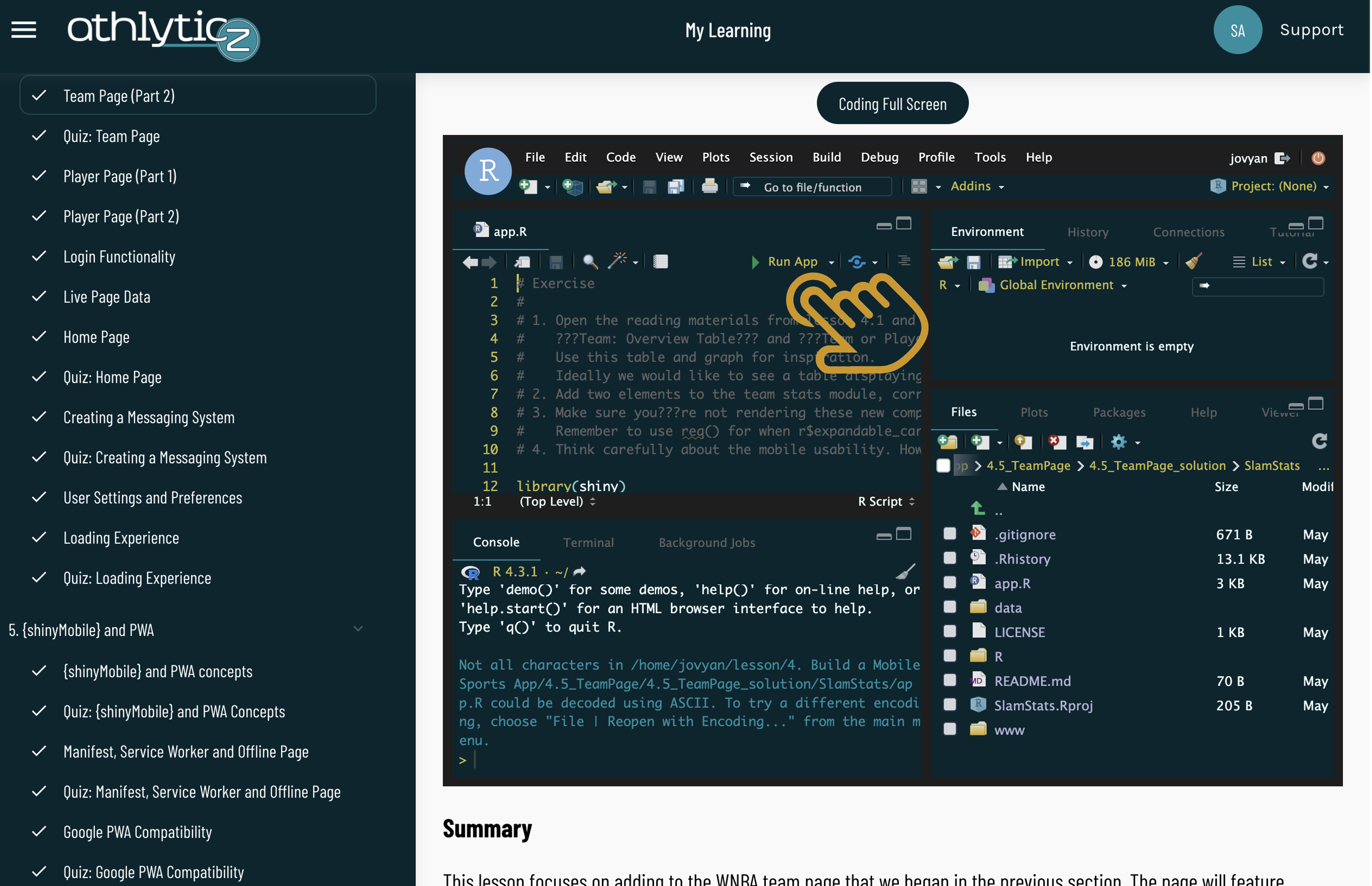 AthlyticZ LMS Screenshot