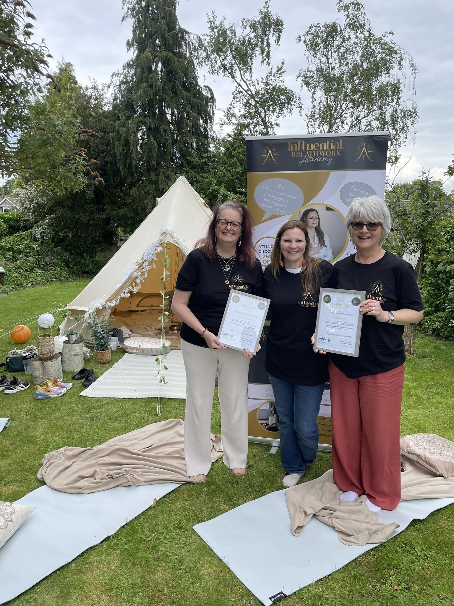 BreathHealing Release graduates with their certificates