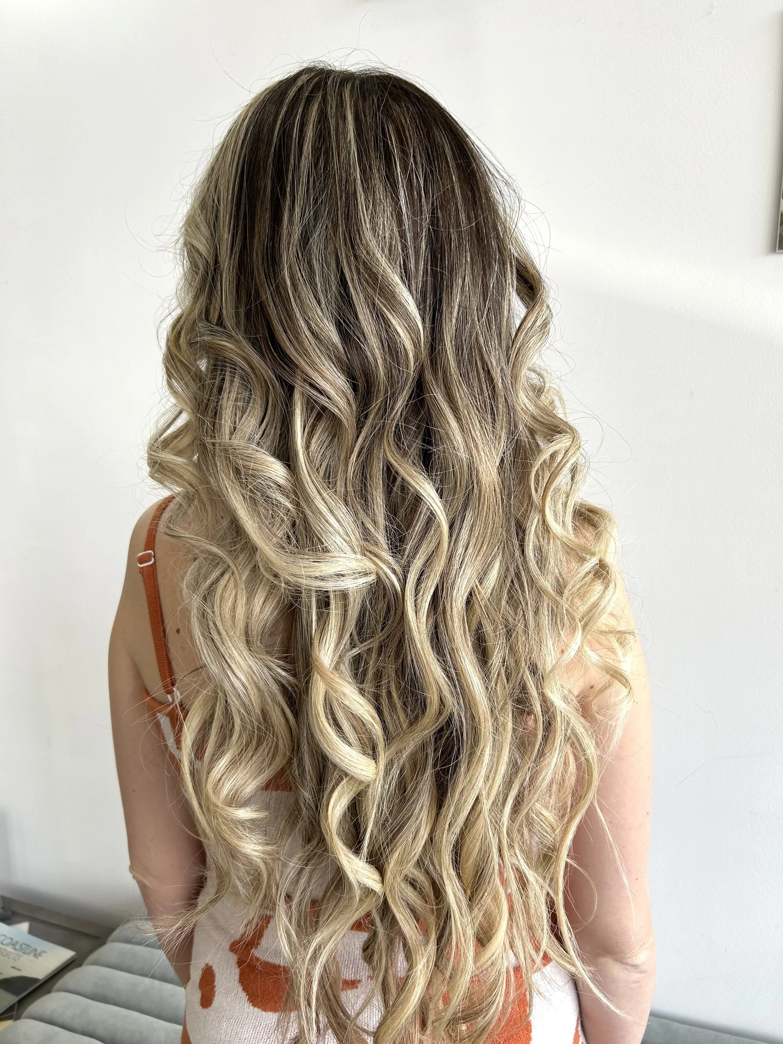 Blow-dry with flat iron or curling iron finish