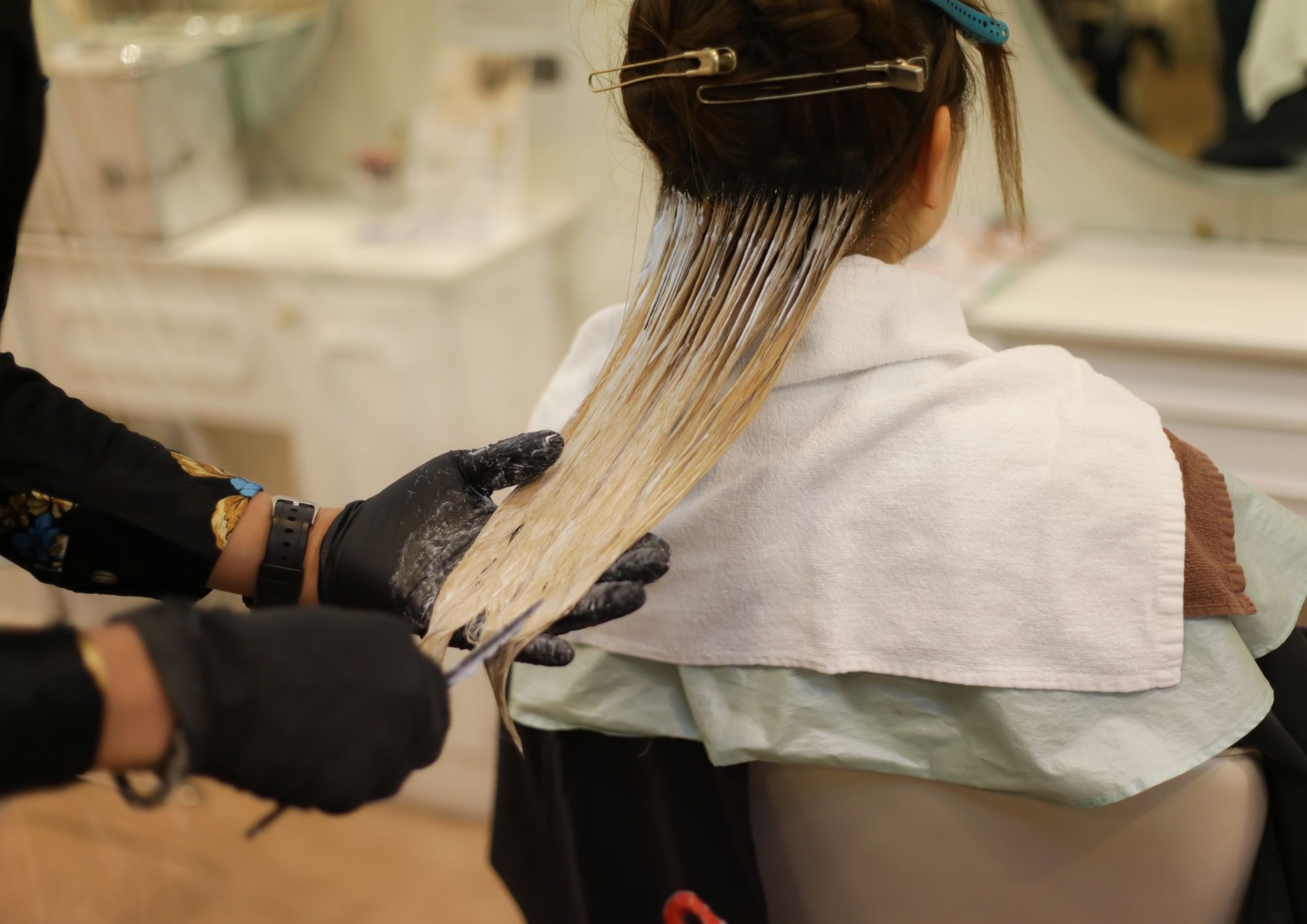 Custom balayage and highlight color at Bombshell Beauty Salon