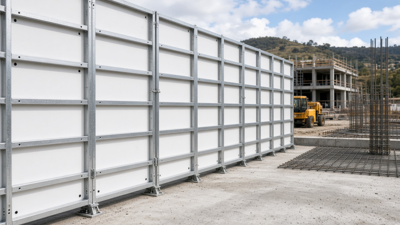 Plastic replacement facing sheets fitted to steel system formwork panels