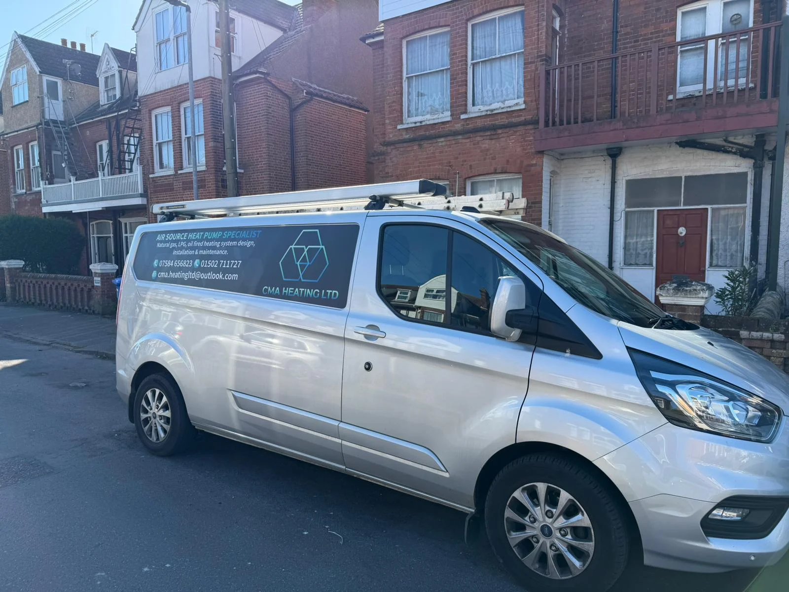 CMA Heating Limited livery van, Suffolk and Norfolk heat pump installer