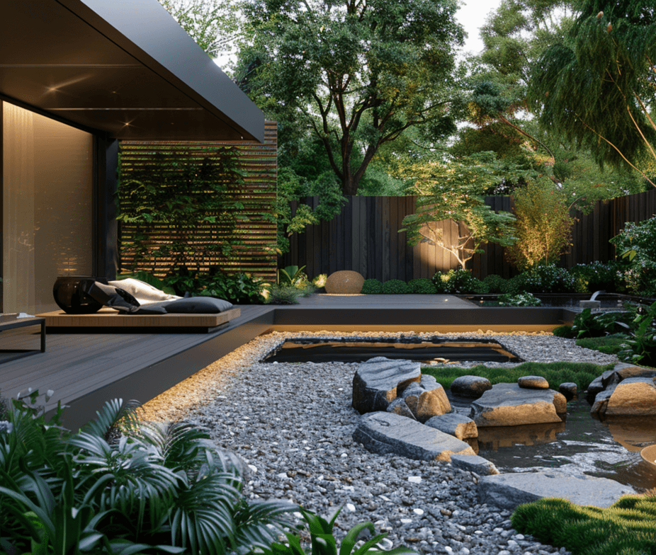 Modern backyard rock garden landscape design in Treasure Island
