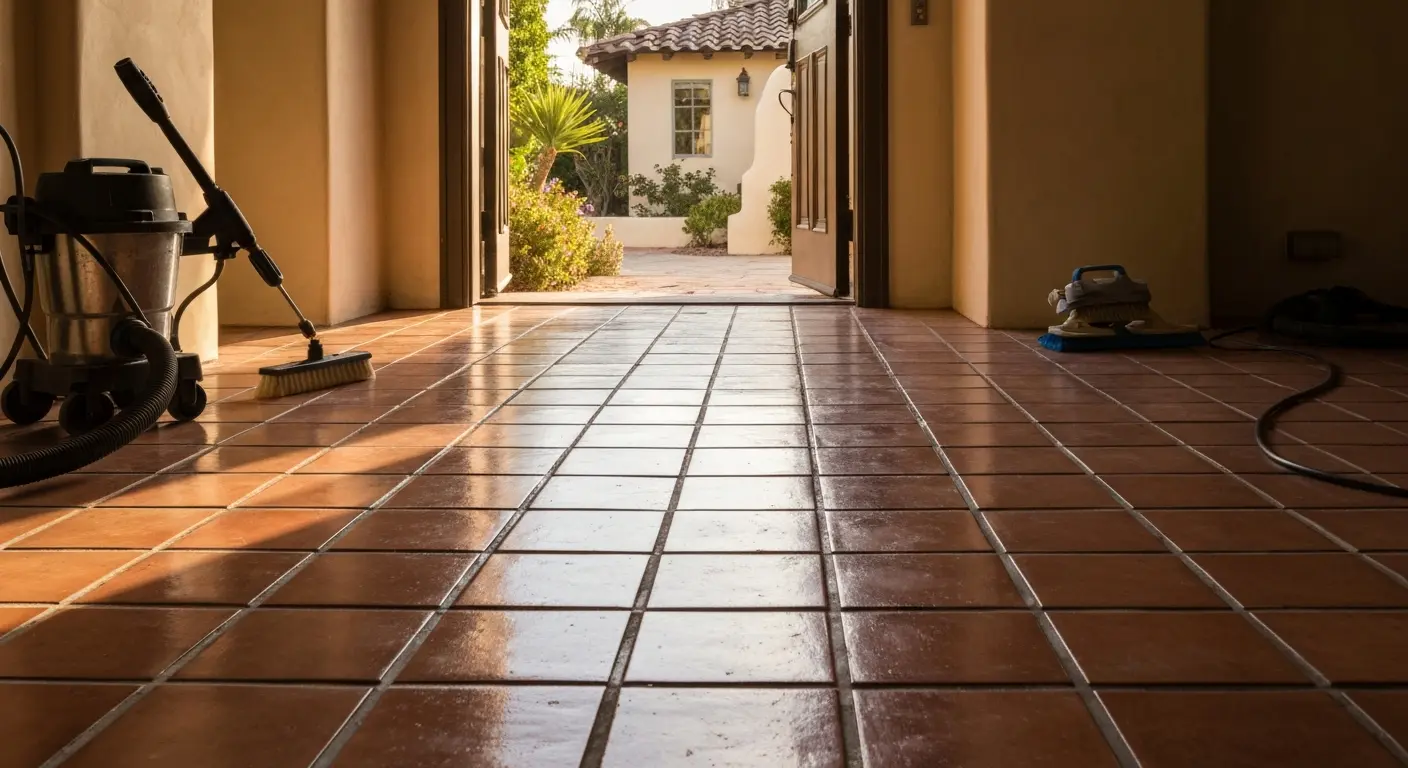 Entryway tile cleaning