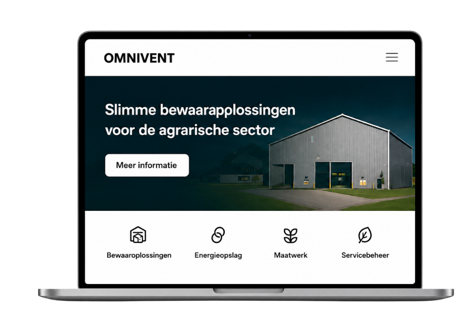 Landingspagina voor de beurs