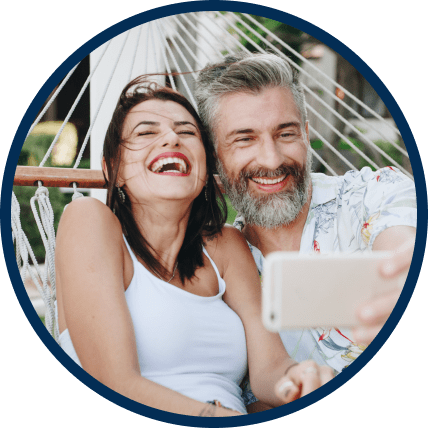 People smiling with confidence. 