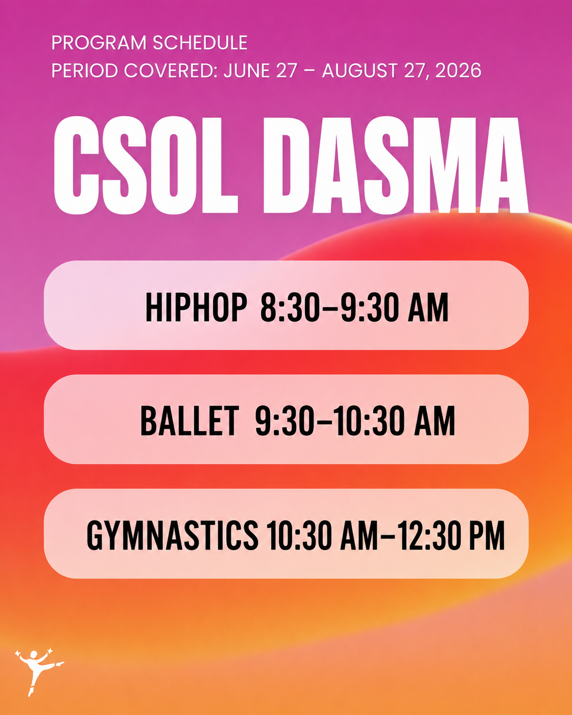 CSOL Dasma Schedule