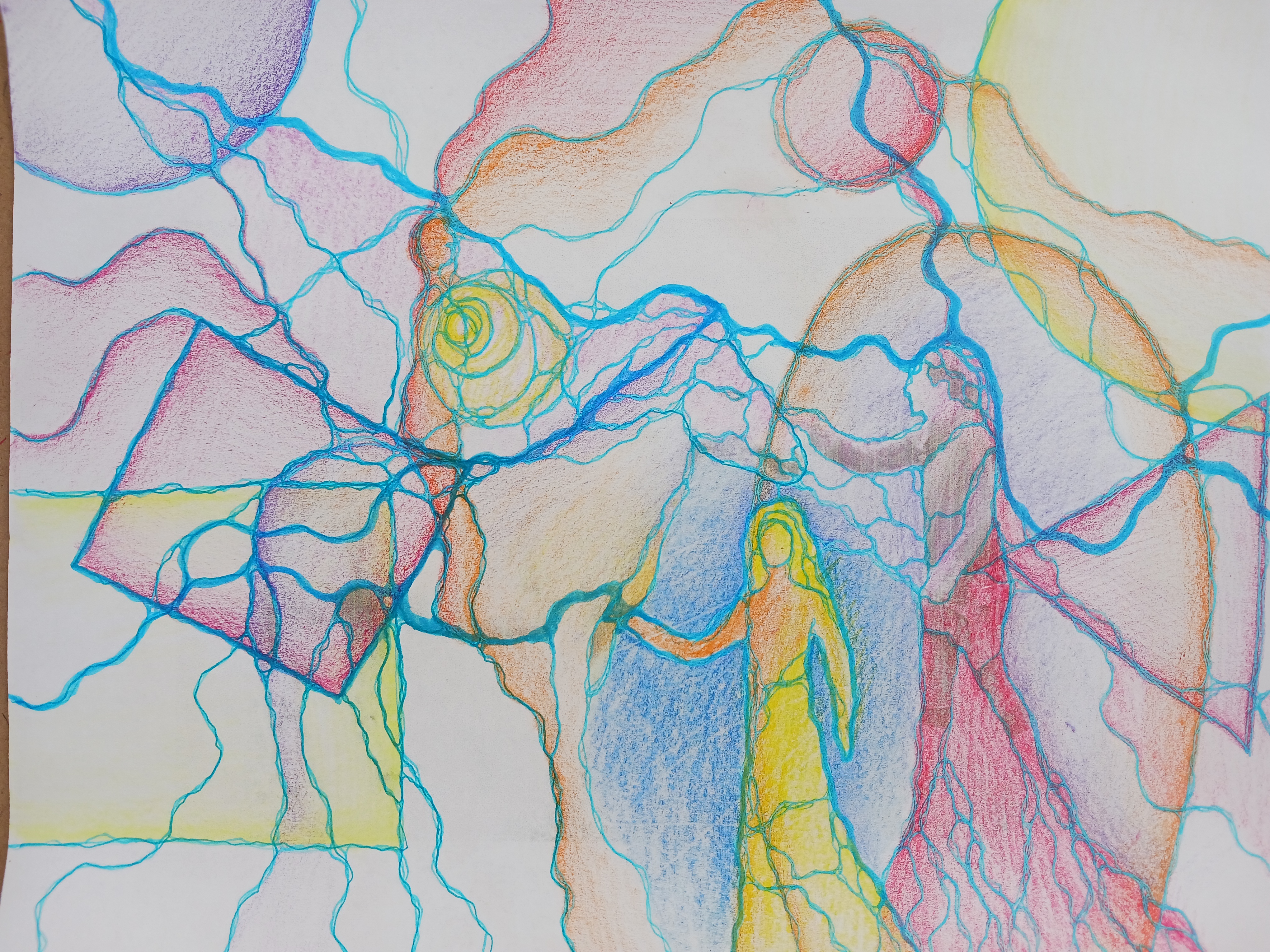 the Girl in the Yellow Dress - drawing by Antje Howard (2023)