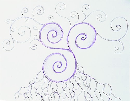 Triple Spiral drawing by Antje Howard (2026)