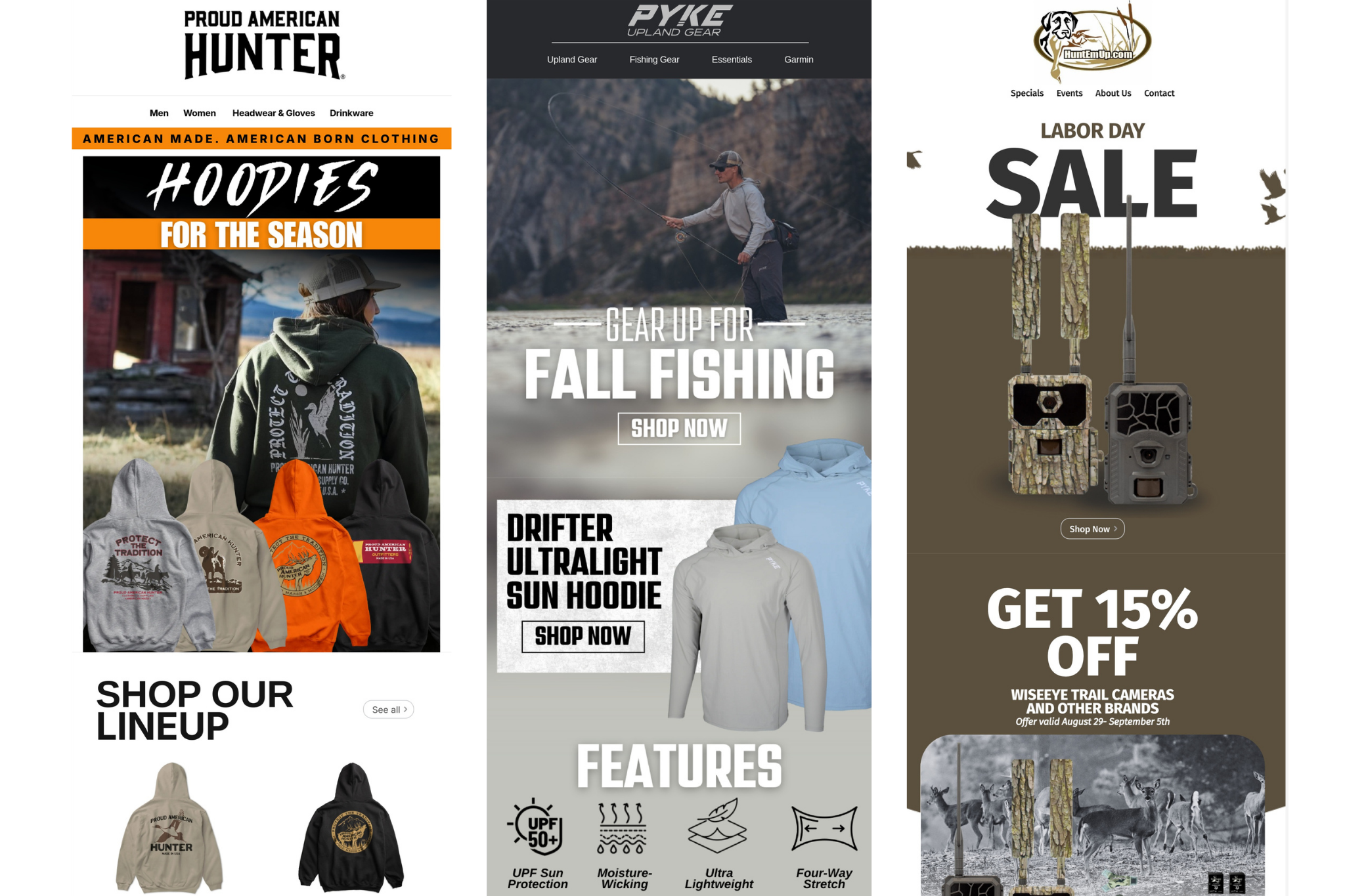 Hunting Emails | Fishing Email Design | Outdoors Industry Email Marketing