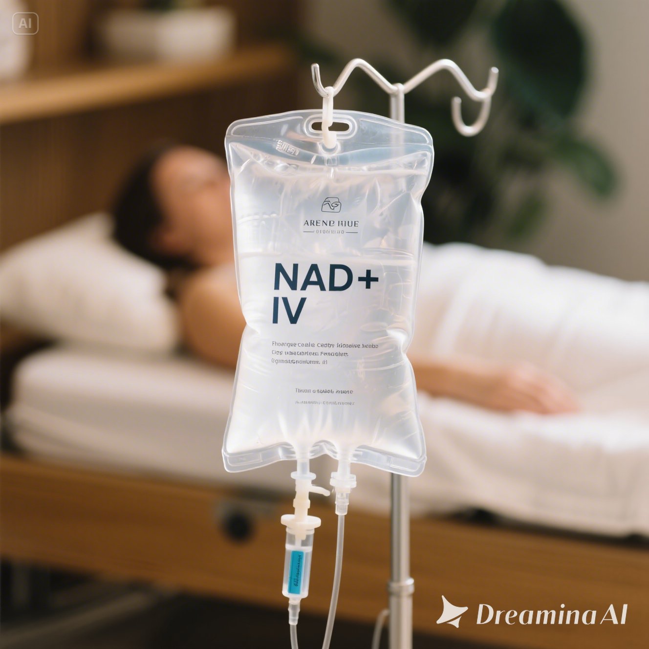 IV therapy drip bag in a bright clean medical setting at All In One Care Solutions Miami Gardens