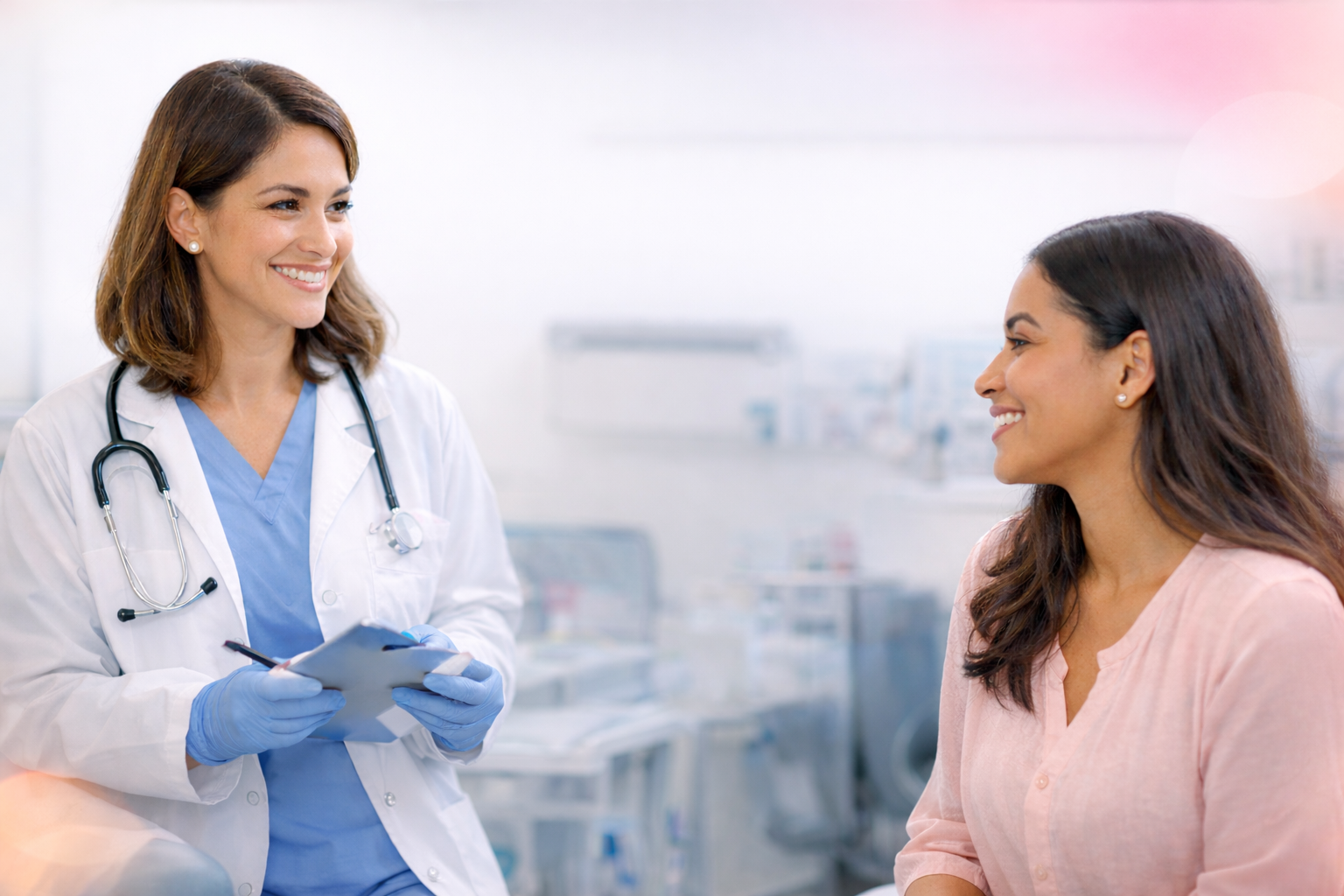 Physician consulting patient