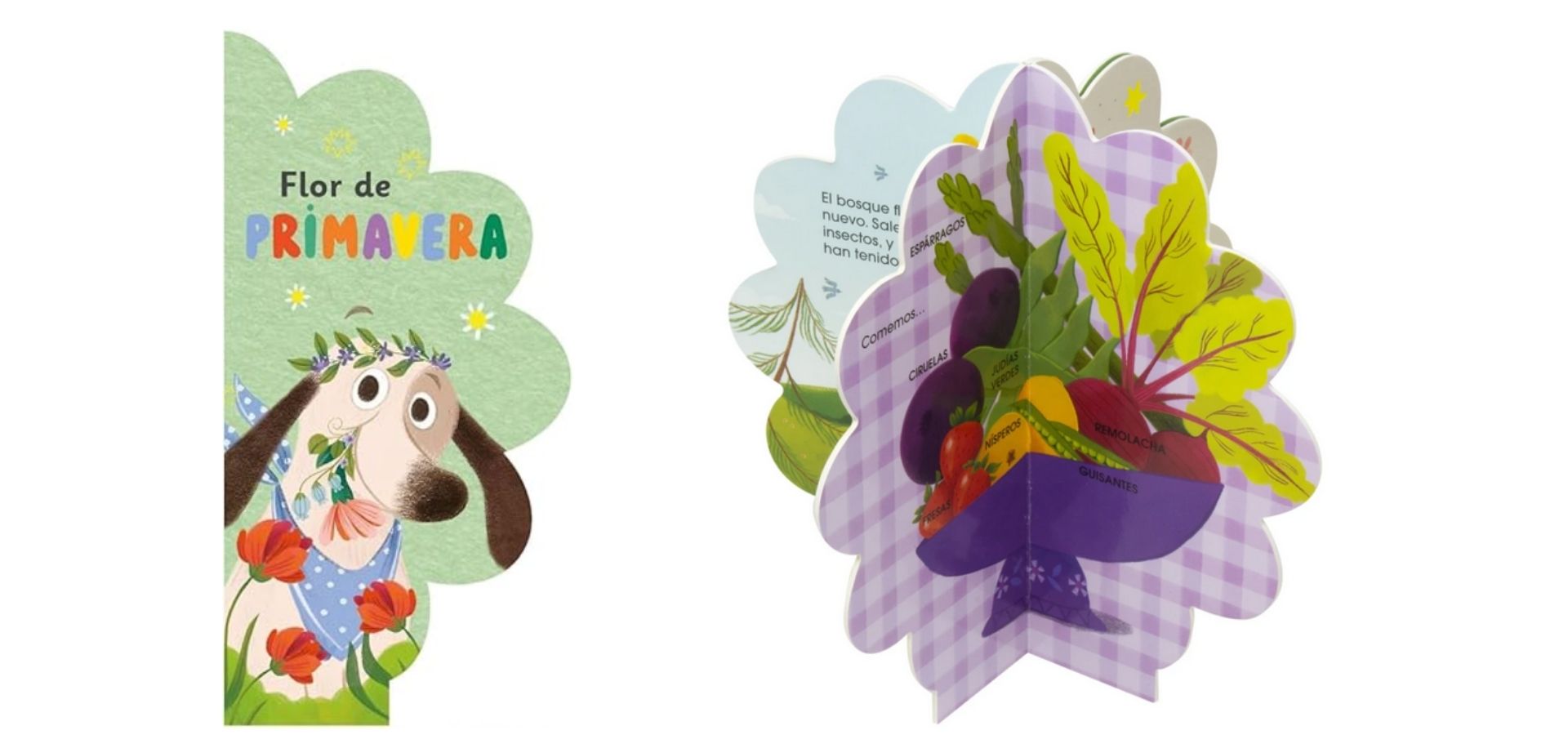 Imégen del libro flor de primavera de Marisa Morea abierto