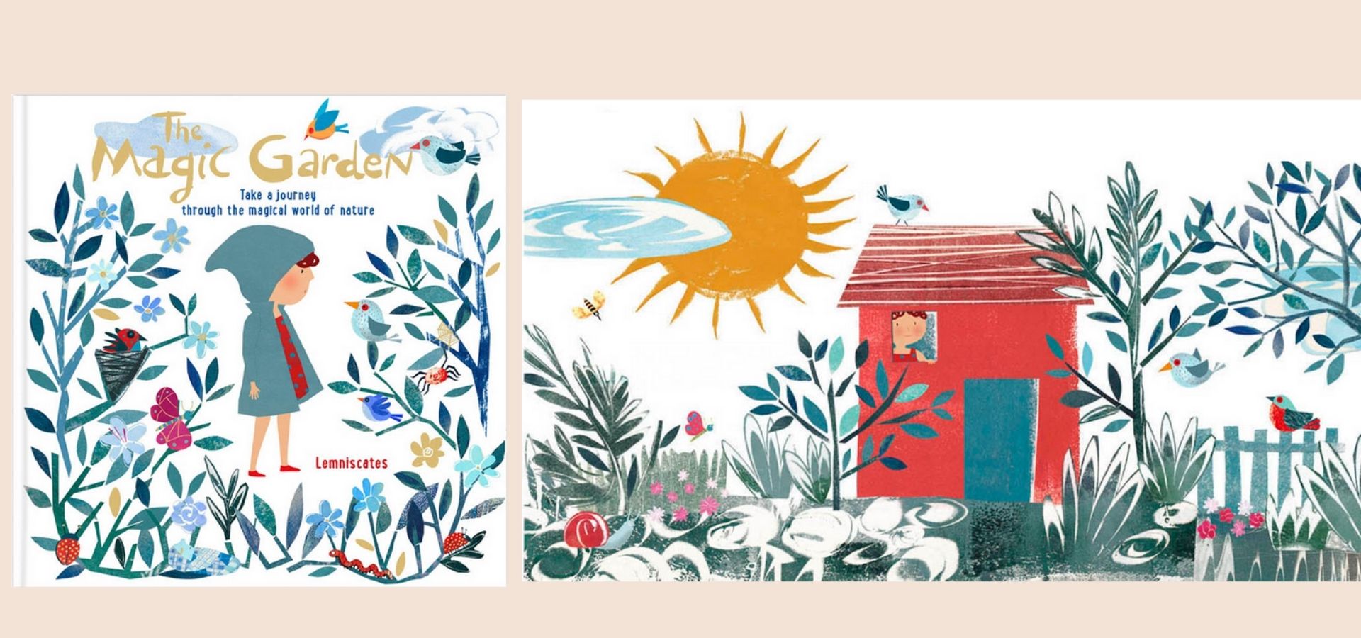 Ilustración suave y poética del libro Jardin mágico