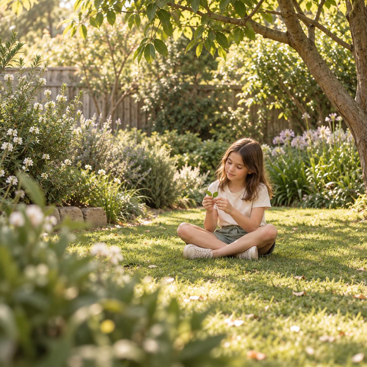 photo of a girl in the garden