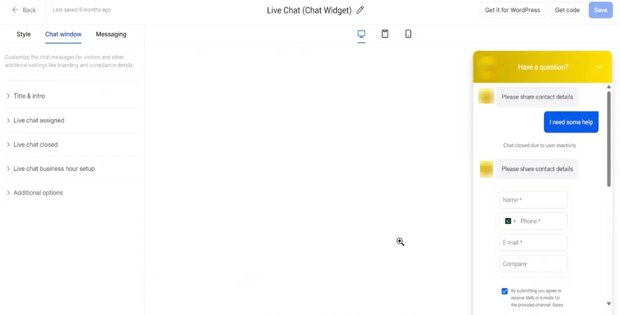 Live Chat Bot
