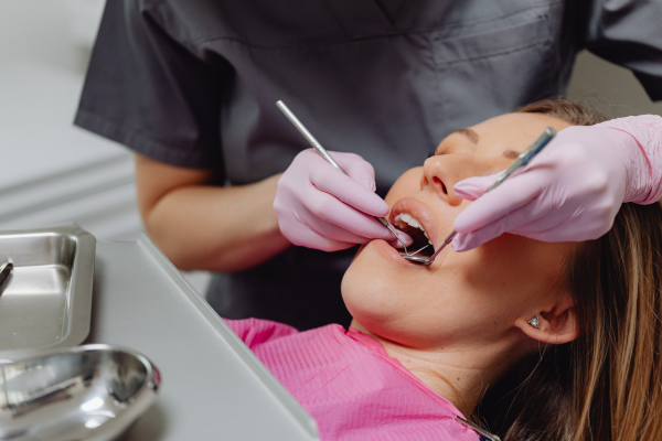 Dental hygienist in Grand Junction probing teeth