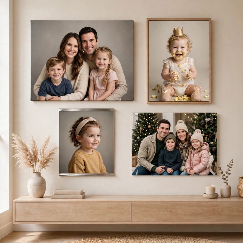 Canvas, metal, and acrylic wall art prints