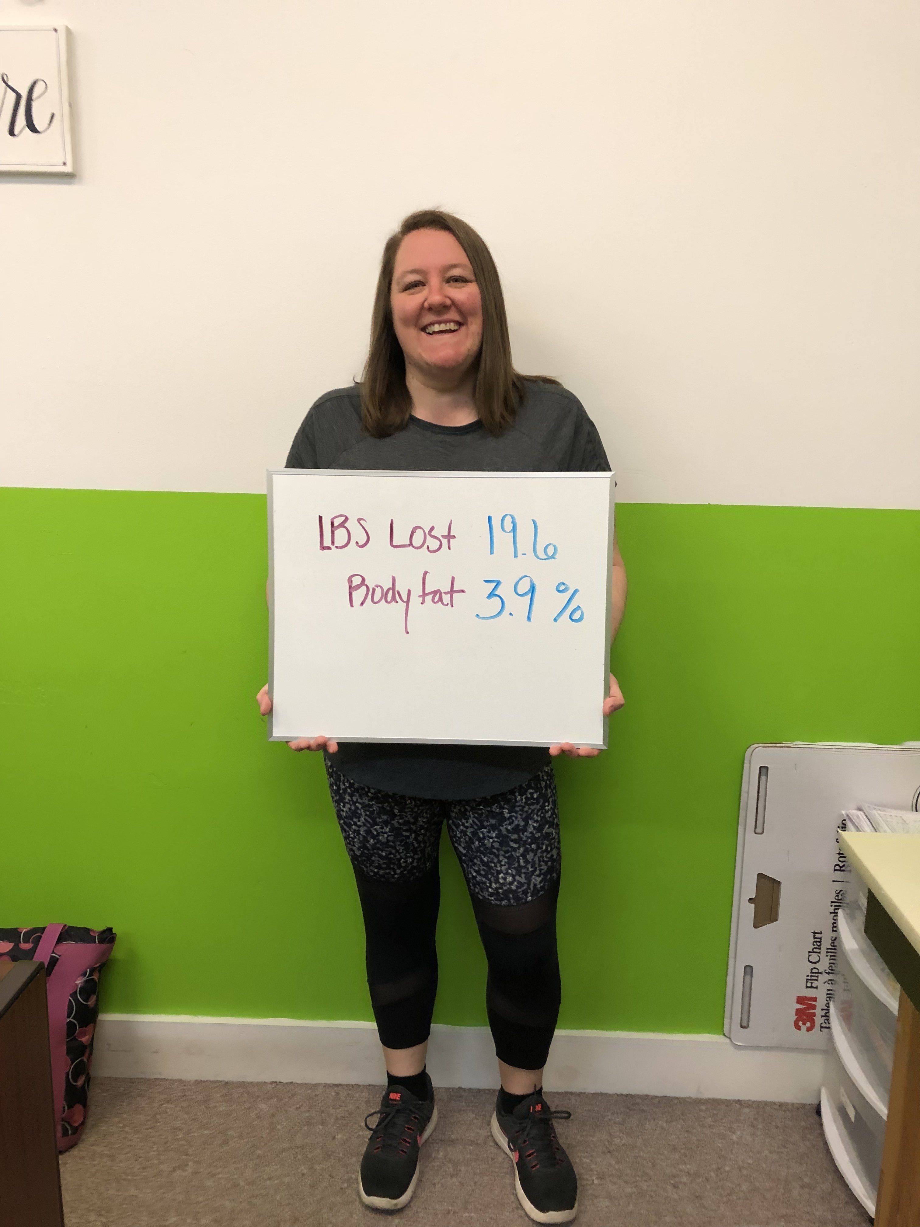 Hybrid client: down 19.6 pounds and 3.9 percent body fat reduction
