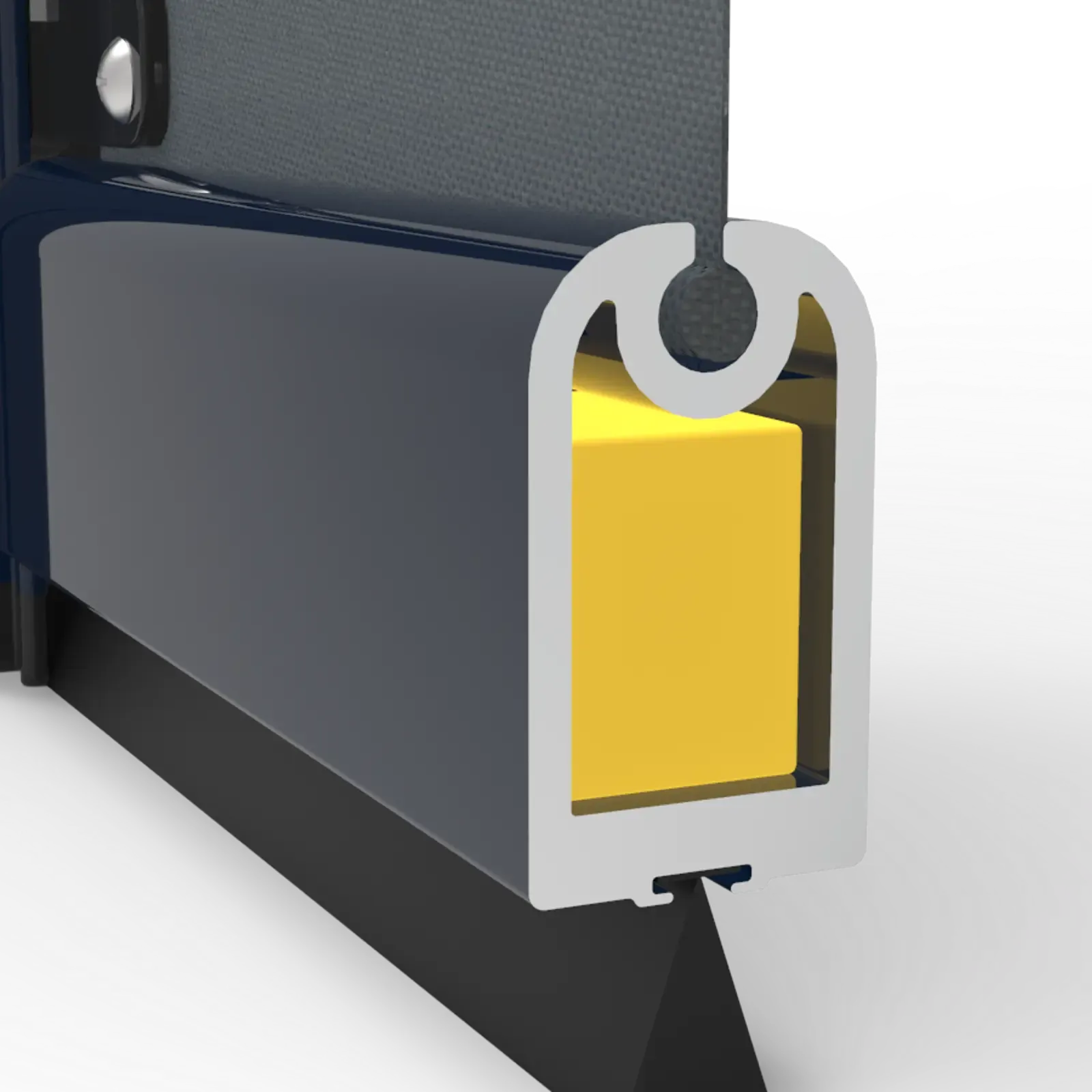 Go-Fenetex motorized screen standard weight bar – low-profile design for retractable patio screen installations