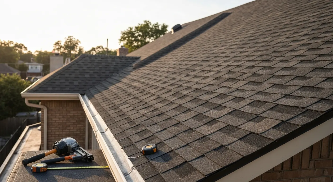 Roof repair work in Third Ward