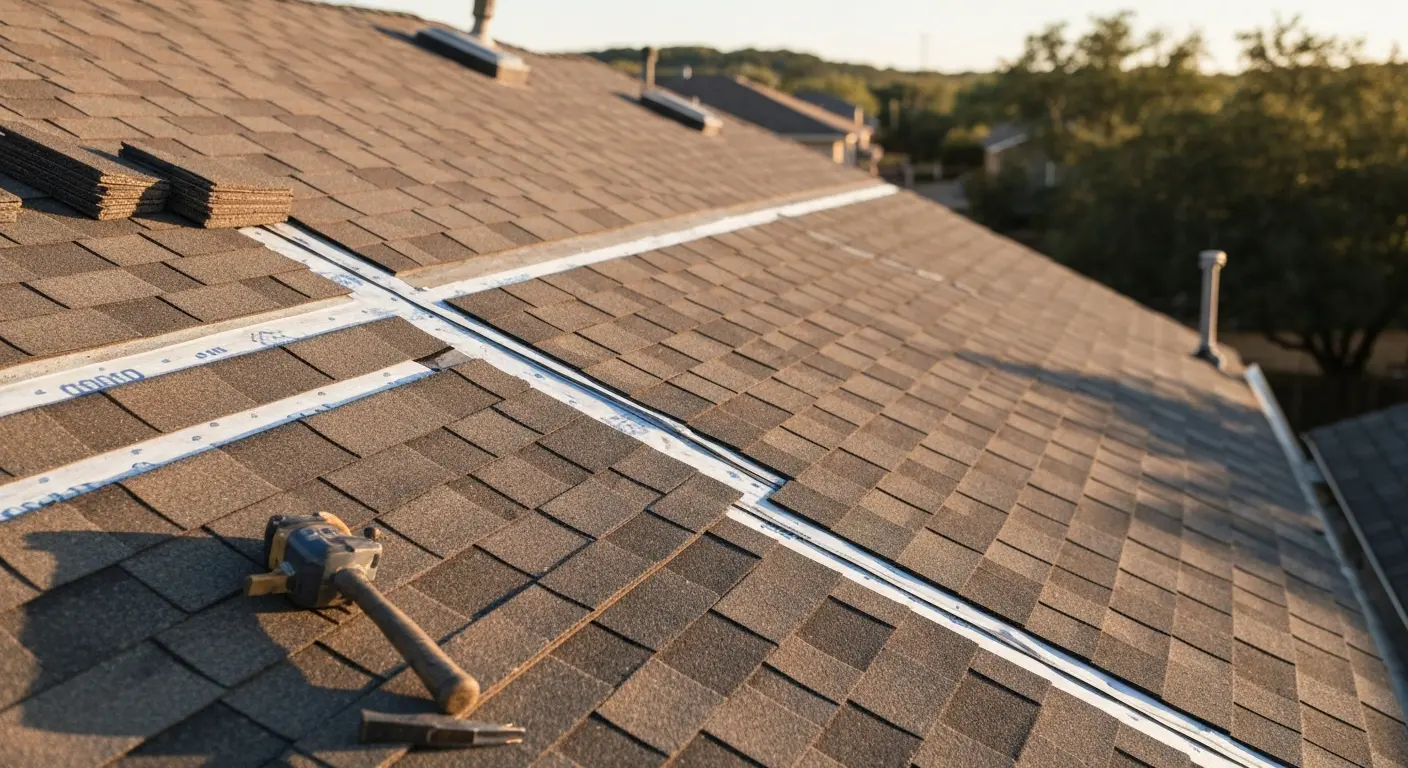 Roof repair in North Austin home