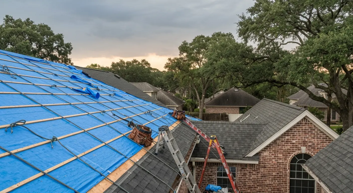 Emergency storm damage roof repair