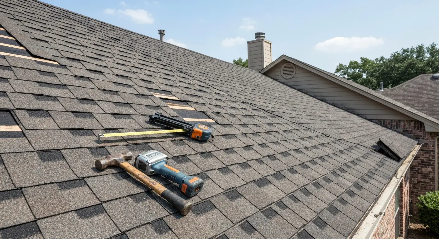 Residential roof repair project
