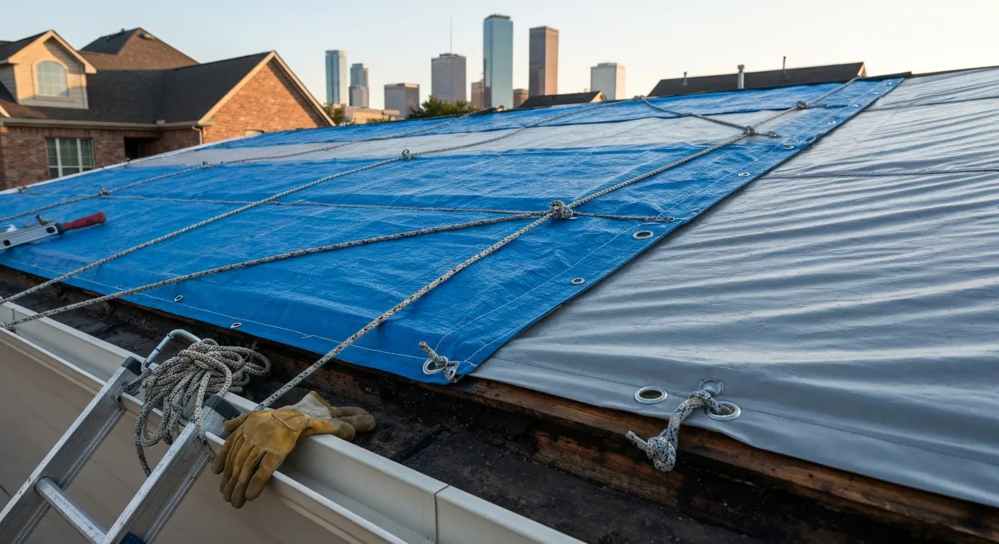 Emergency tarping after storm
