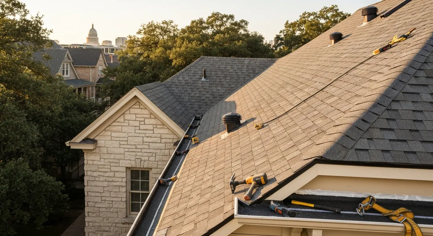 Roof replacement project in Downtown Austin