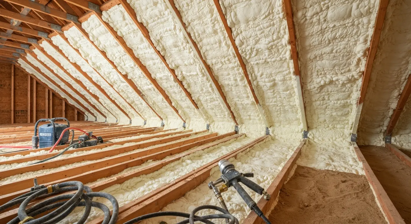 Residential attic foam insulation project